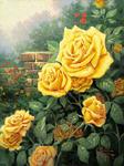 unknow artist Yellow Roses in Garden Germany oil painting art